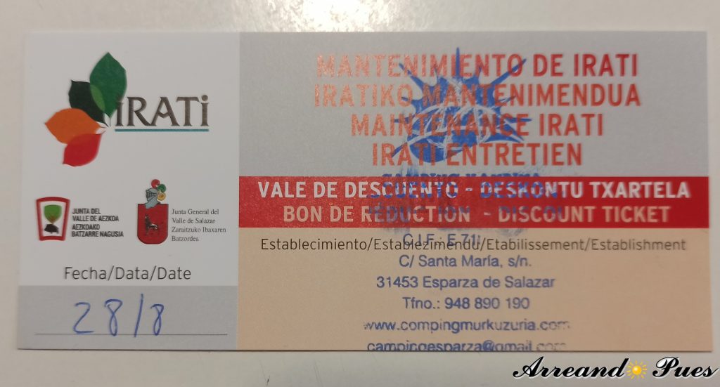 Rutas por la Selva de Irati con Mapa. Tasa de mantenimiento de Irati.