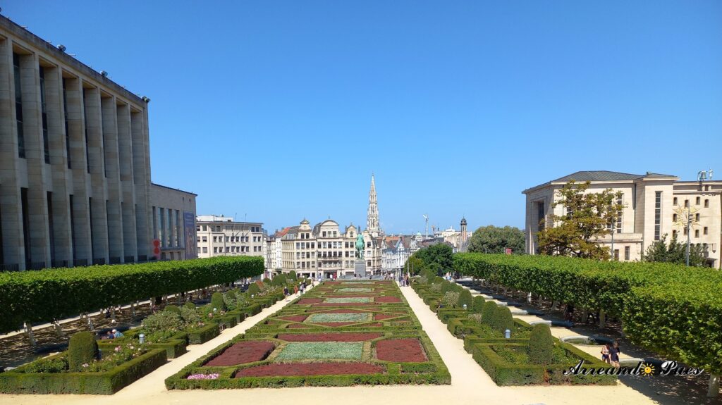 Jardín Mont Des Arts. Mirador perfecto para ver Bruselas en un día con Arreando Pues.